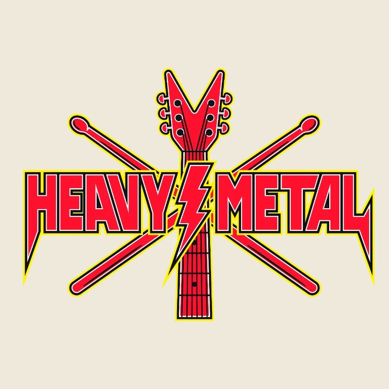 Thunderbolt Heavy Metal Guitar Logo