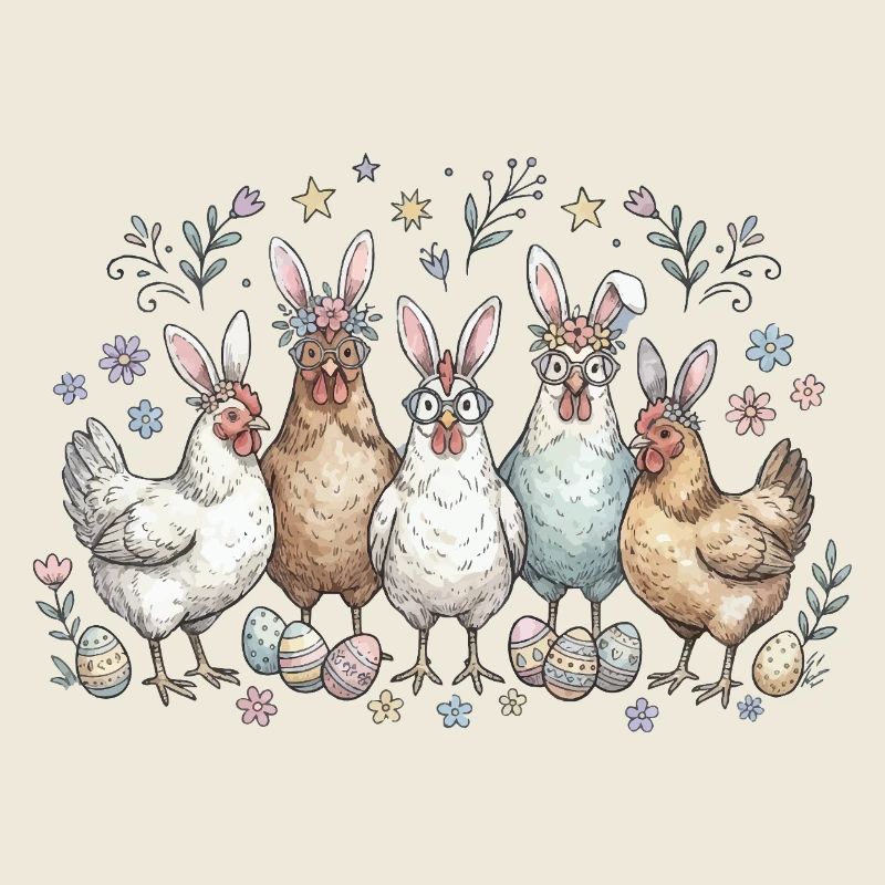 Osterhasen Bande mit Eiern