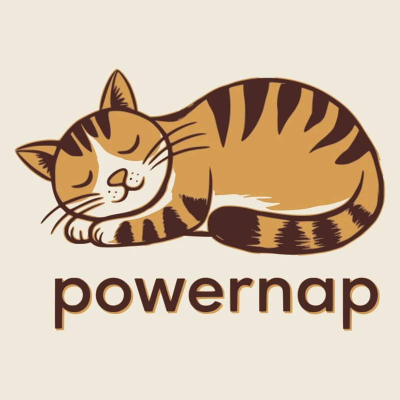 Powernap Katze Schlafendes Motiv