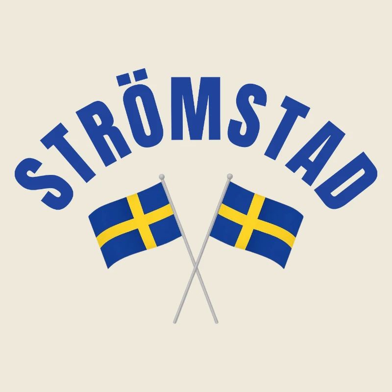 Drapeaux suédois de Strömstad en croix