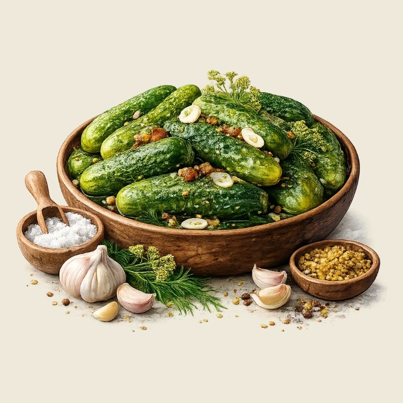 Des cueillettes au concombre à l’ail