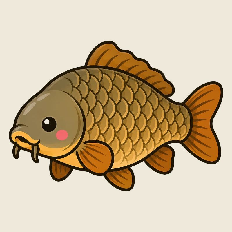 Mignons enfants carpes communes en train de pêcher