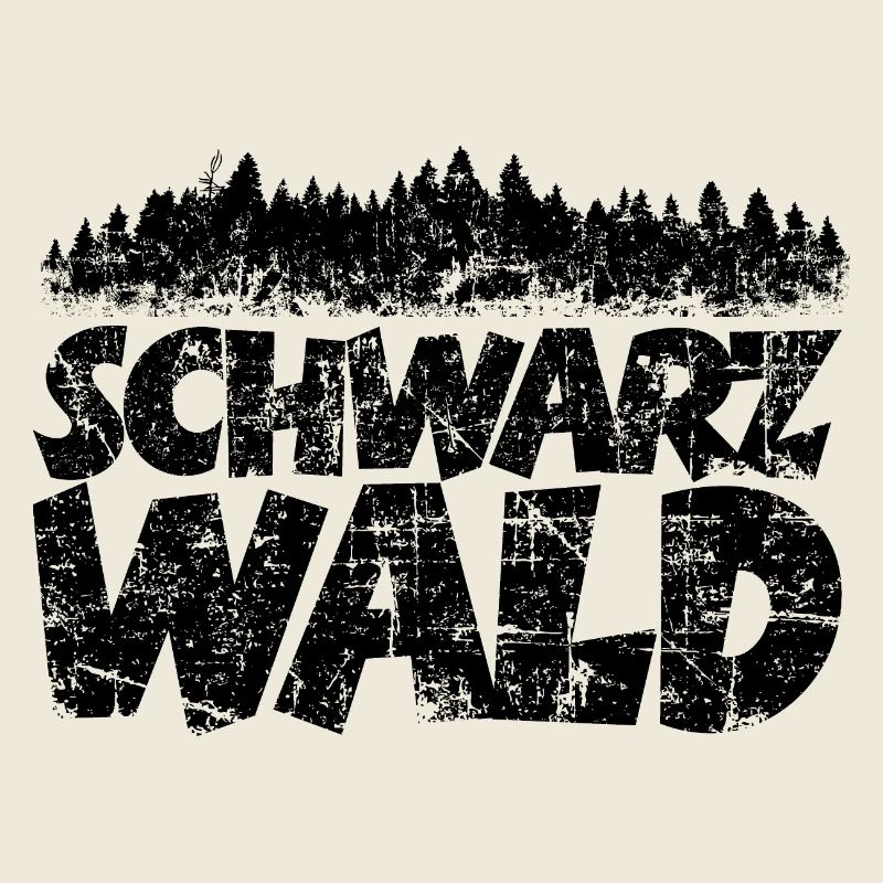 Schwarzwald mit Wald (Vintage/Schwarz)