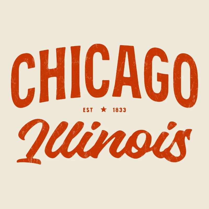 Écriture vintage de Chicago Illinois