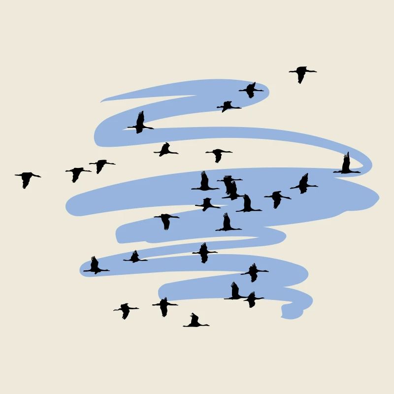 Wild Geese Cranes Spring