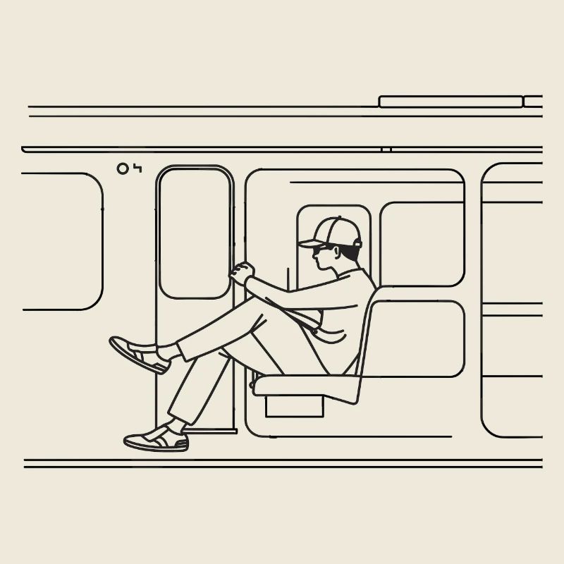 Train Lovers Line Art