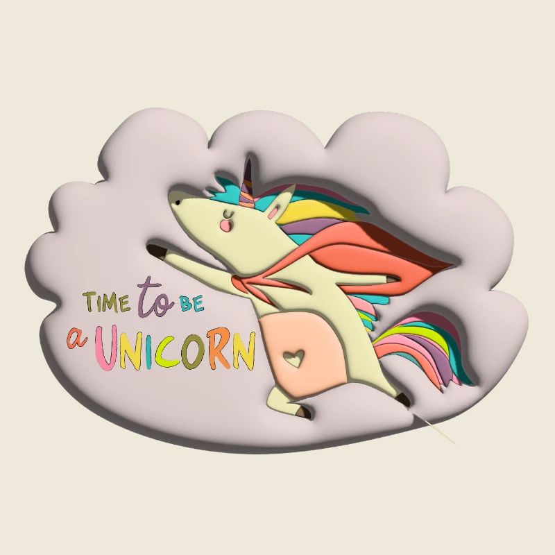 time to be an unicorn bubble 3d