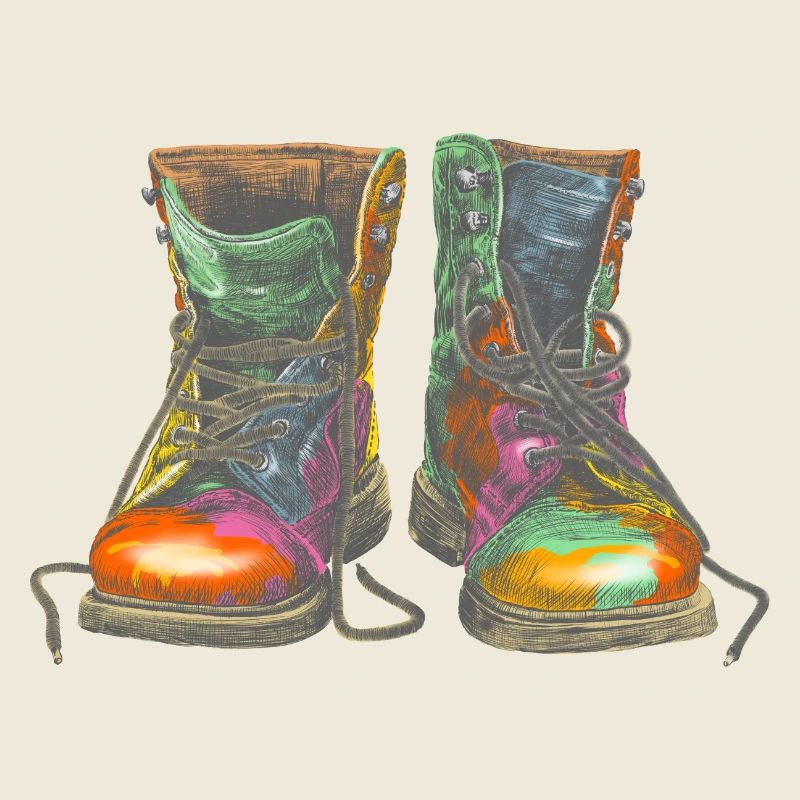 Illustration de bottes graffiti colorées
