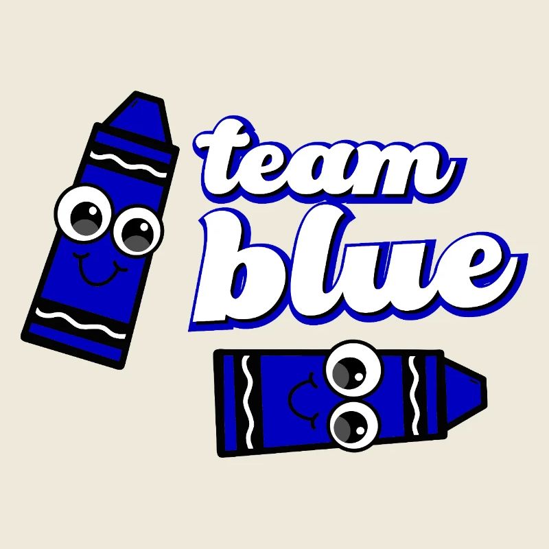 Funny Crayon Blue Team