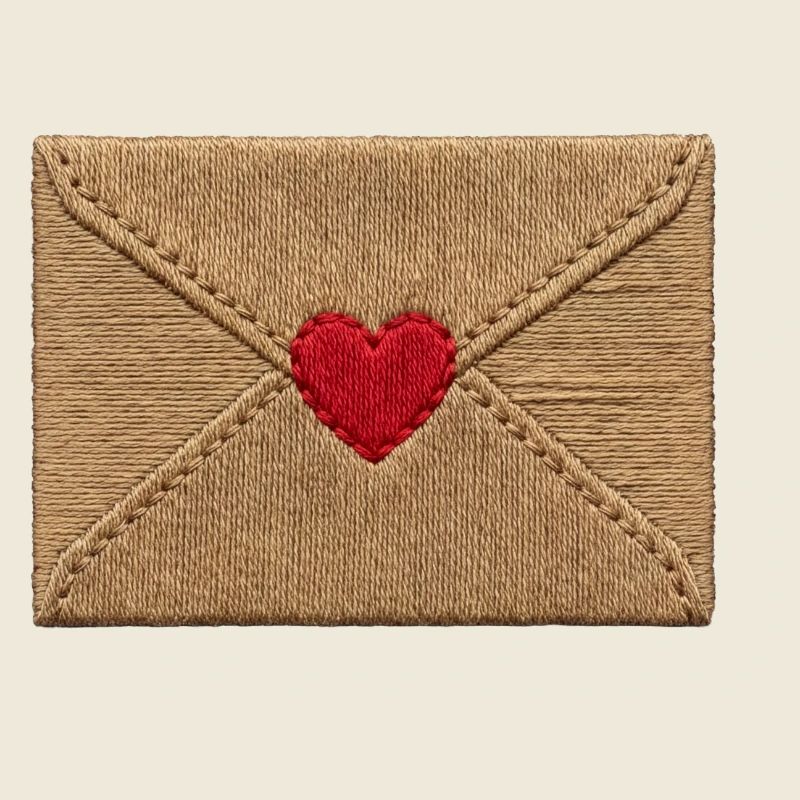 Love letter in embroidered look (printed)