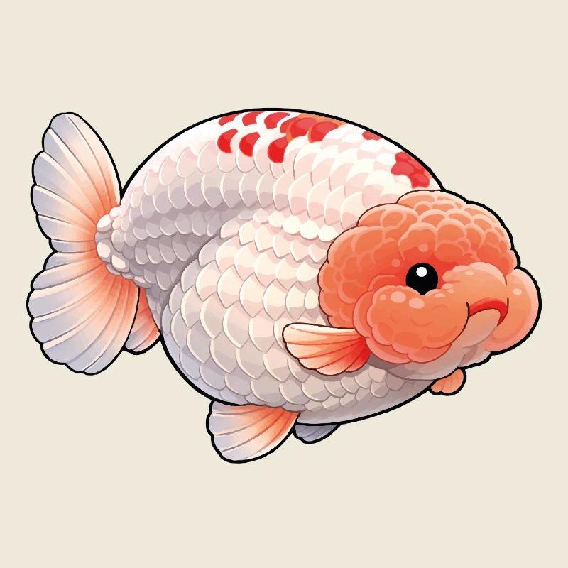 SUPER GROS RANCHU© AAA Orange blanc Ranchu Poisson rouge