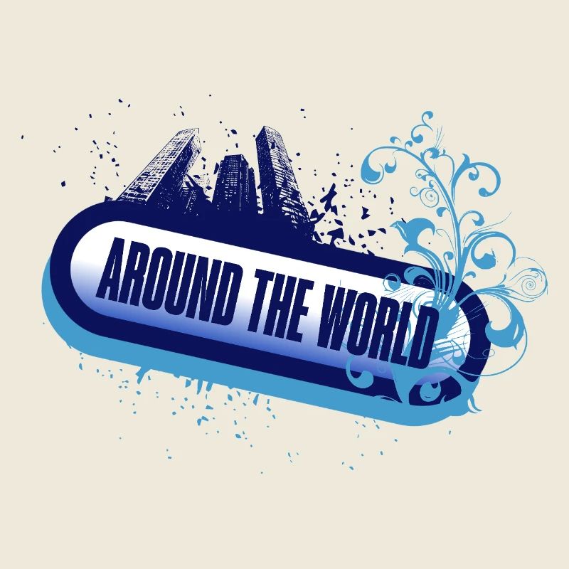 Autour du Monde – écume bleue florale