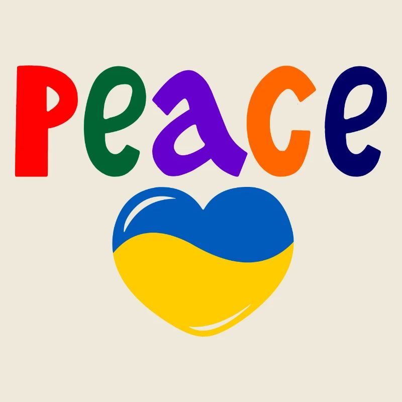 Heart peace for Ukraine colored Peace