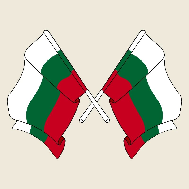 Deux drapeaux Bulgarie