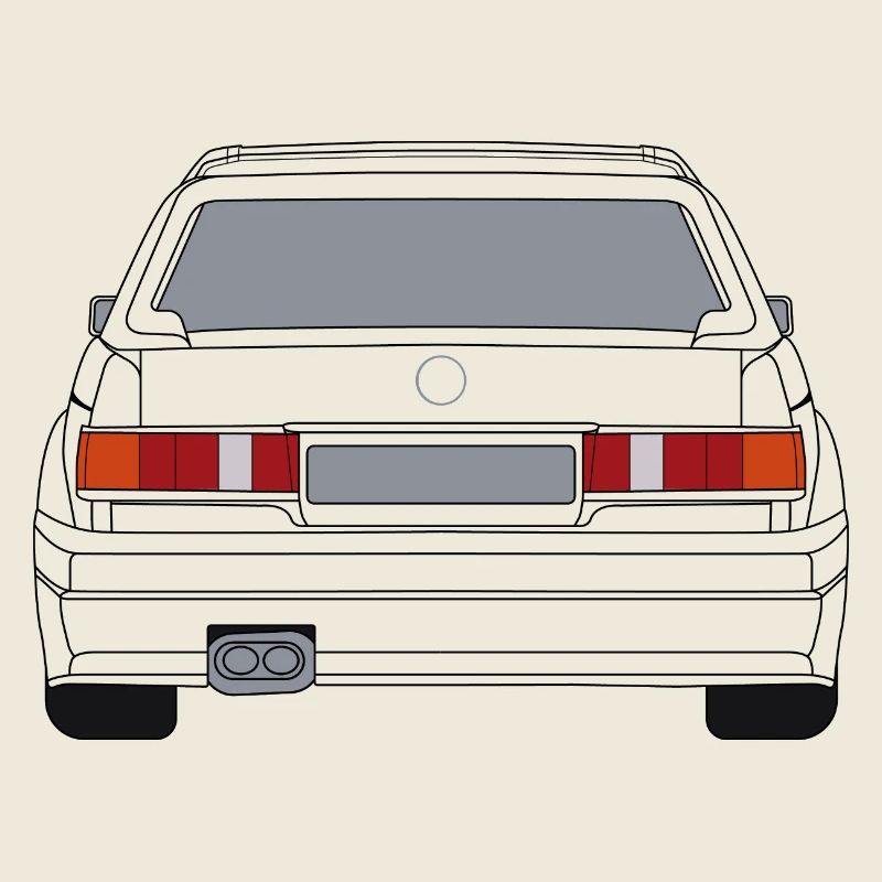 Deutsches Auto Heckansicht Weiß