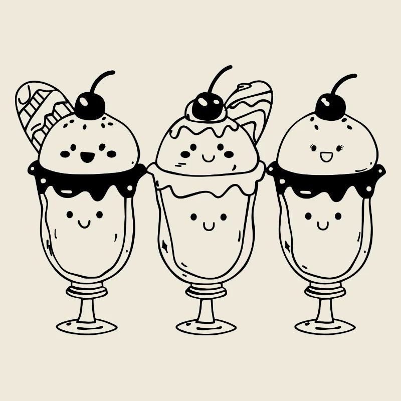 Sundae à la crème glacée de dessin animé