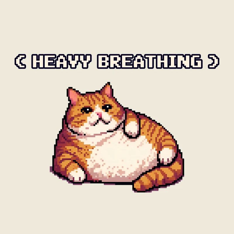 Chonky Pixel Cat Heavy Breathing