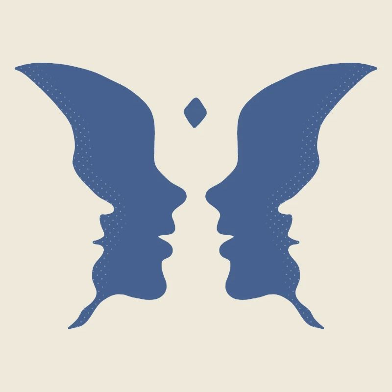 Küssende Gesichter oder ein Schmetterling