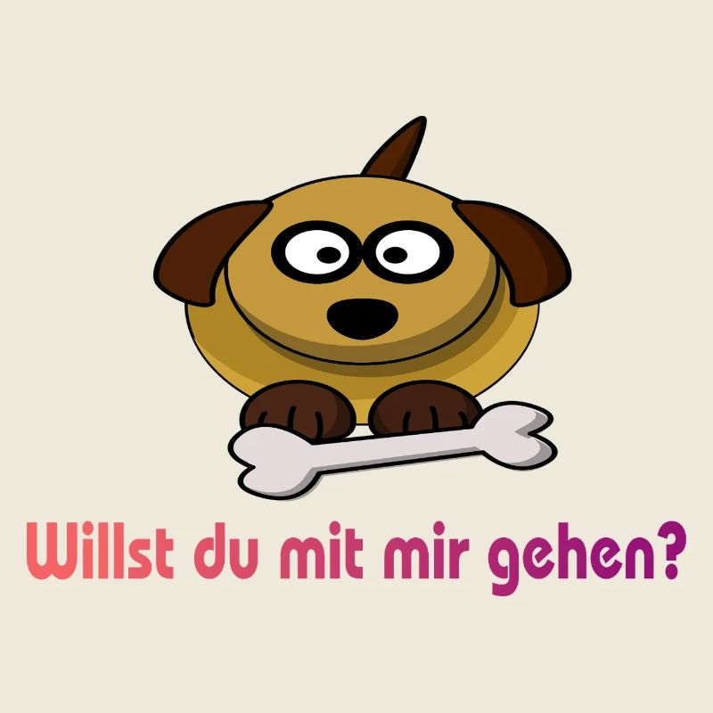Niedlicher Welpe mit Knochenmotiv