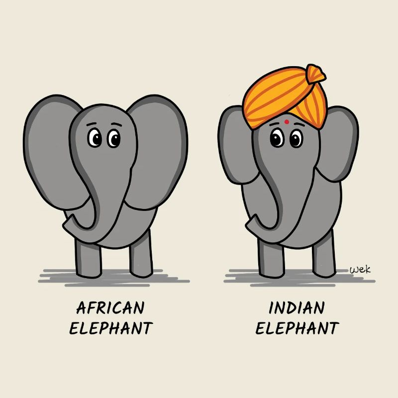 Afrikanischer Elefant, Indischer Elefant