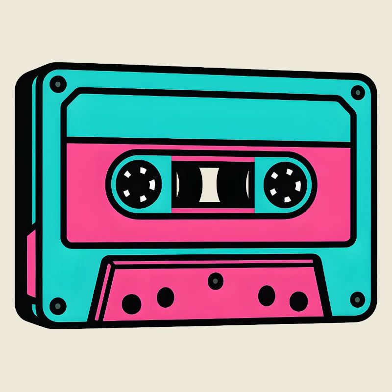 Neon Kassette Popart 80er Jahre