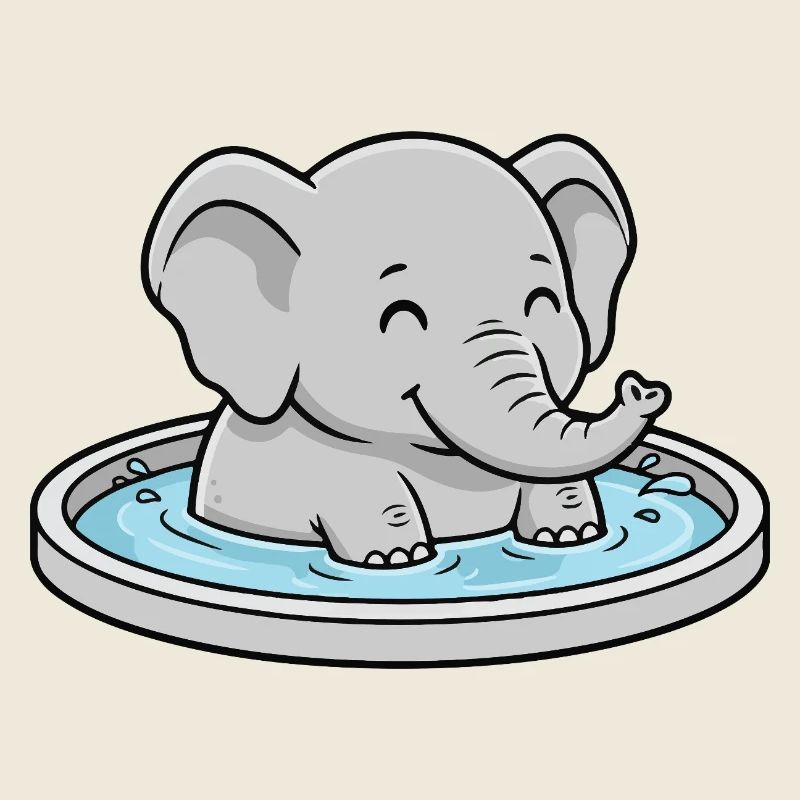 Elefant im Planschbecken