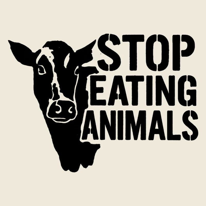 Silhouette de vache arrête de manger des animaux
