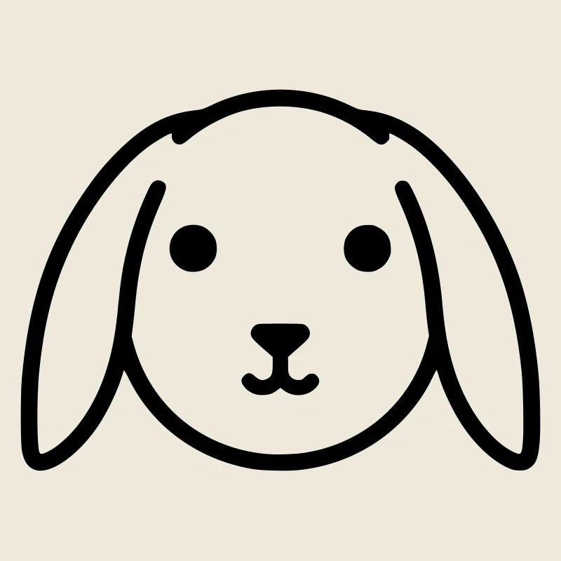 Cute floppy ear bunny rabbit head