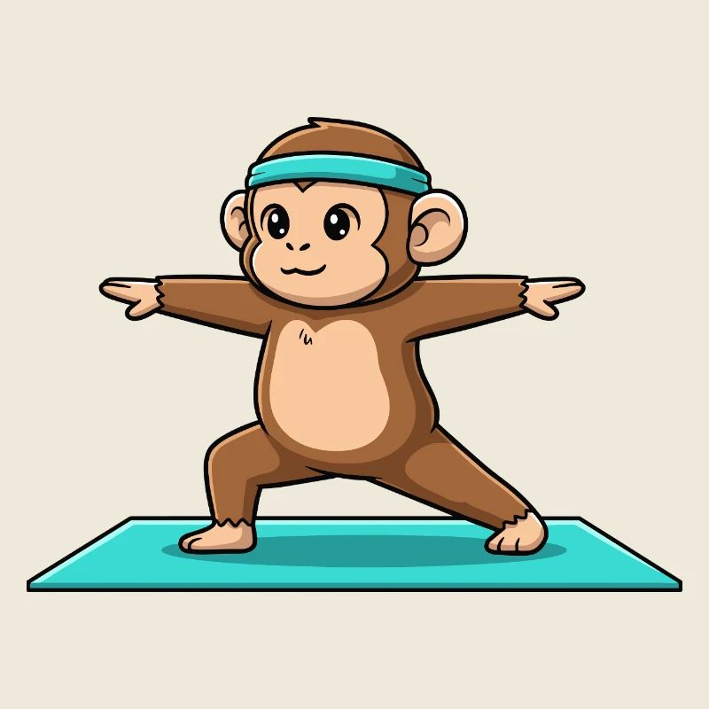Singe de yoga en posture guerrier