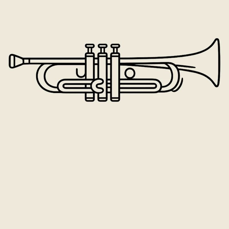 Minimalistische Trompete Line Art
