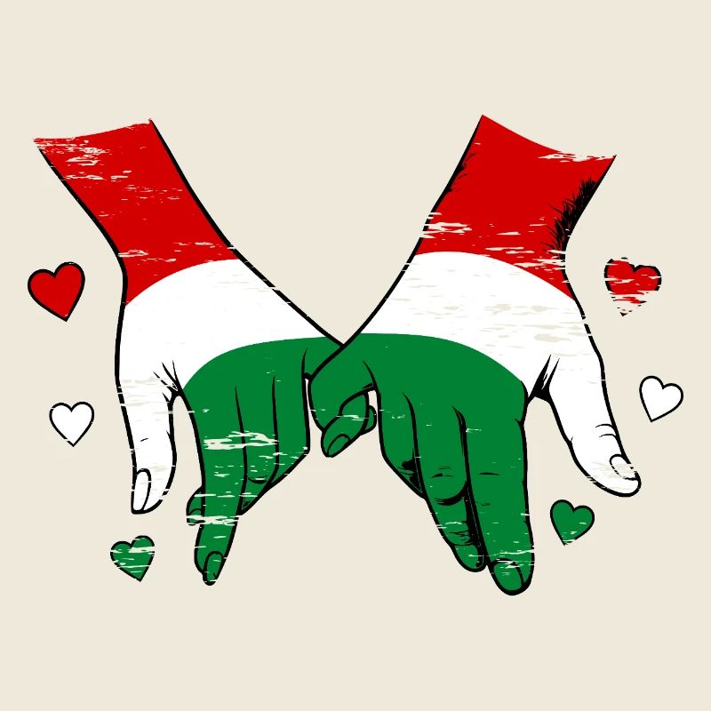 Ungarn Flagge Händehalten used