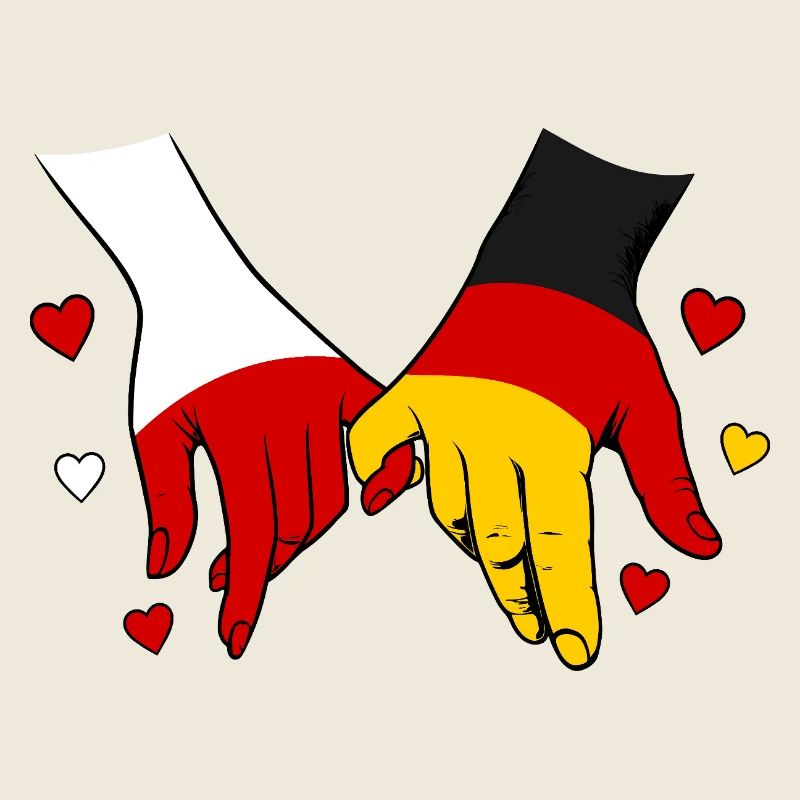 Pologne, Allemagne : drapeau main