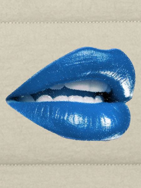     Bold Blue Lips Graphic