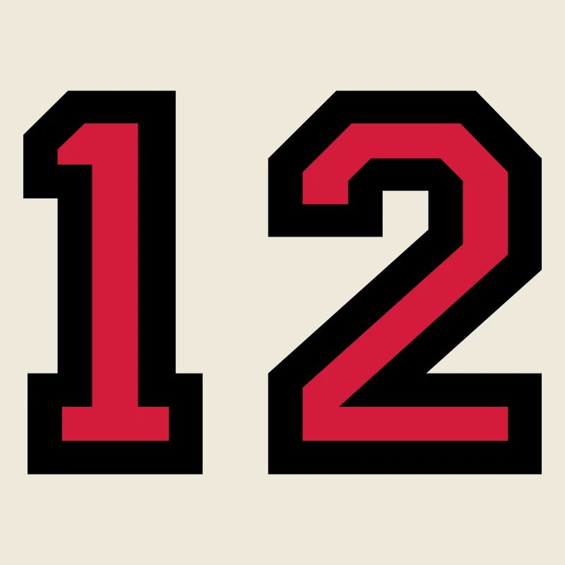 Zahl 12 - Nummer 12 (Rot) Nr. 12