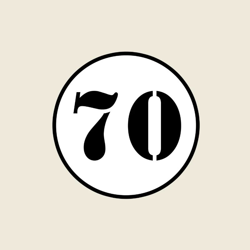 NUMMER 70 Siebzig Geburtstag Geschenk