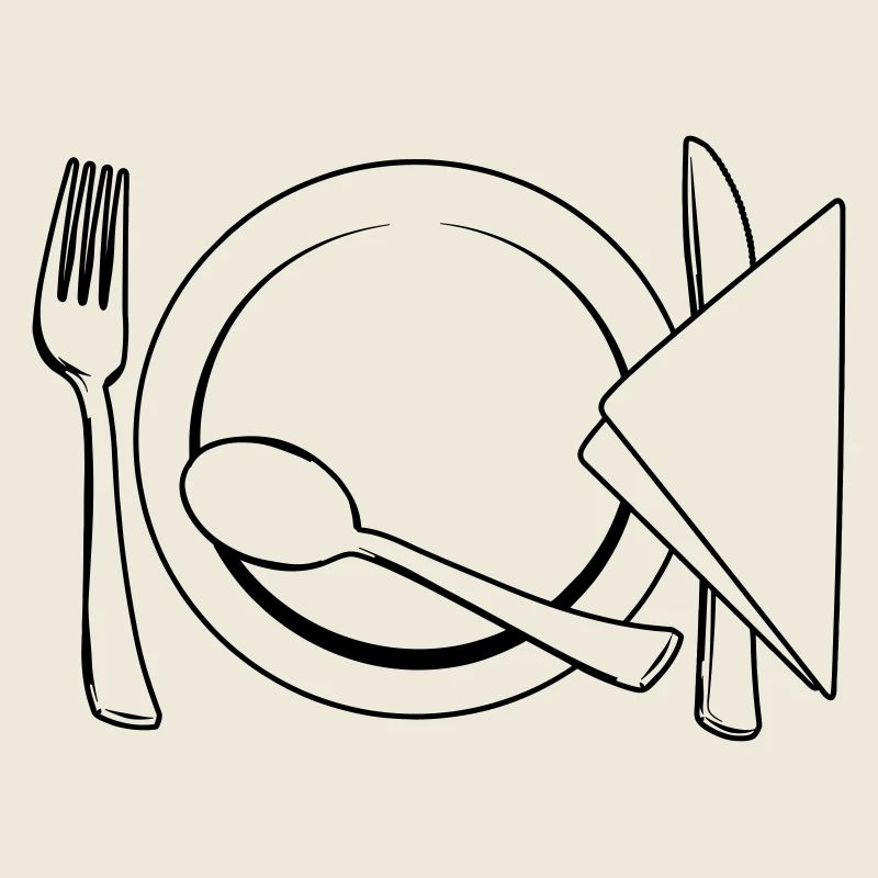 Cutlery plate napkin