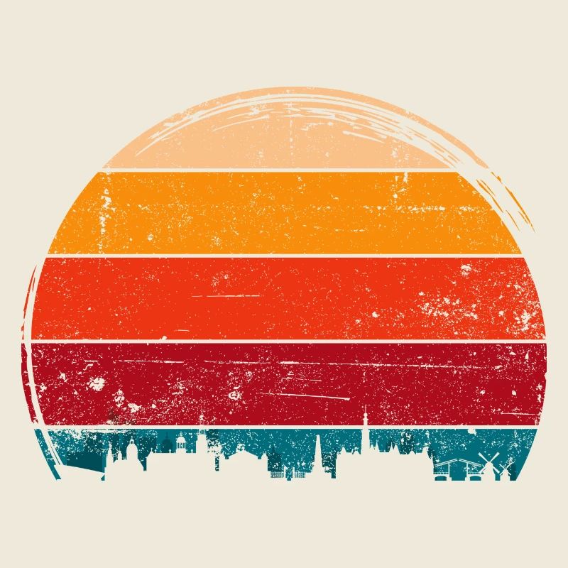 Sonnenuntergangs-Skyline-Kreis