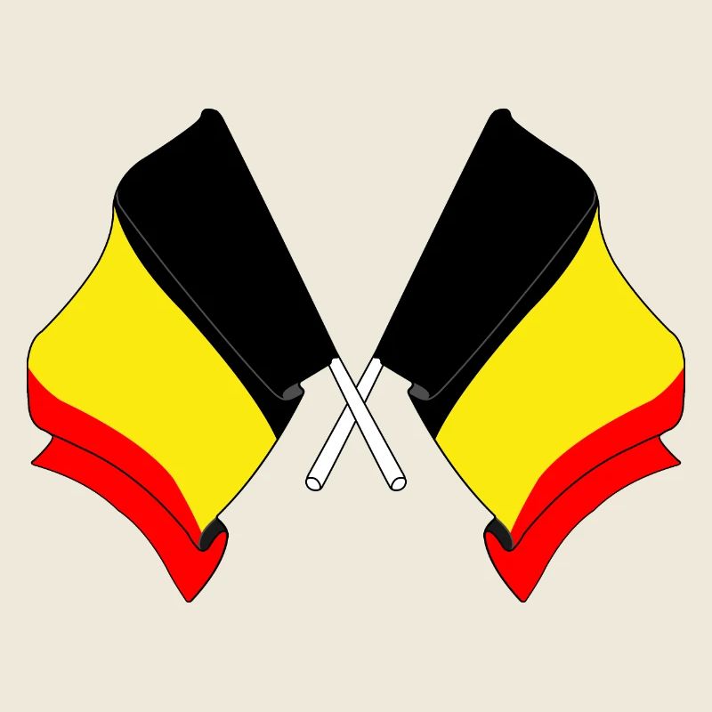 Deux drapeaux croisés par la Belgique