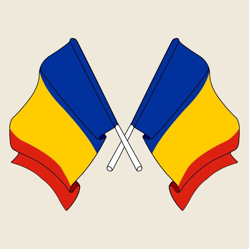 Deux drapeaux Drapeau de la Roumanie, drapeau horizontal m