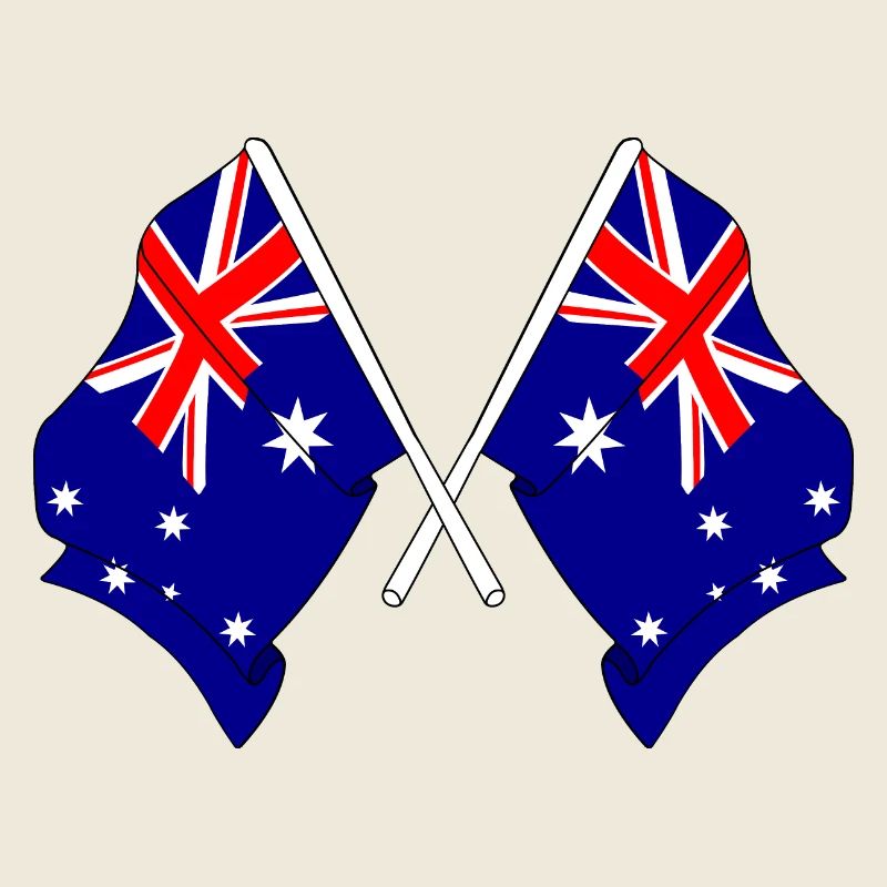 Deux drapeaux croisés de l’Australie