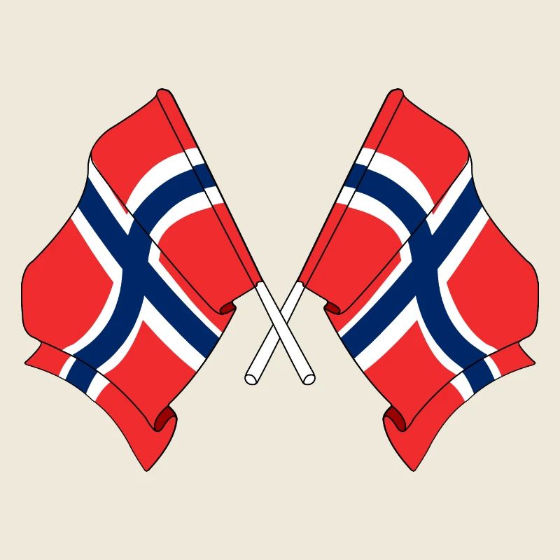 Two flags Norway