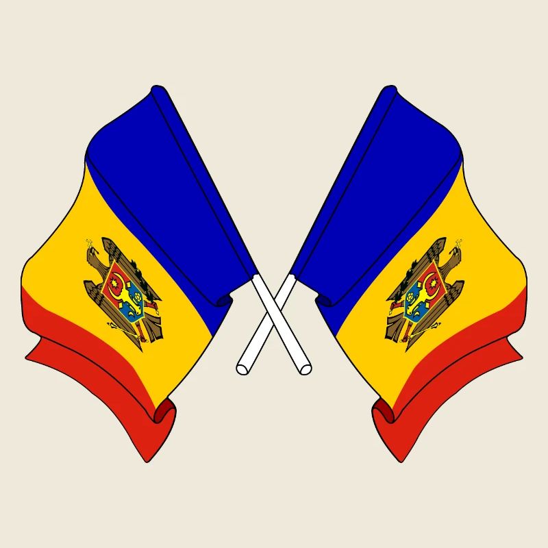 Two flags Moldova