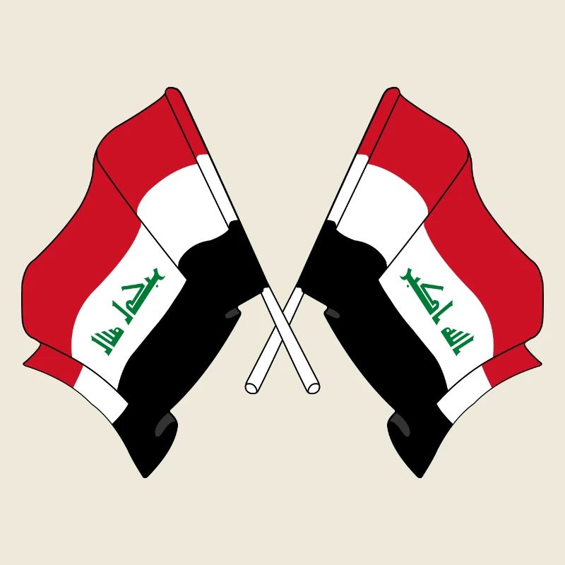 Deux drapeaux croisés de l’Irak
