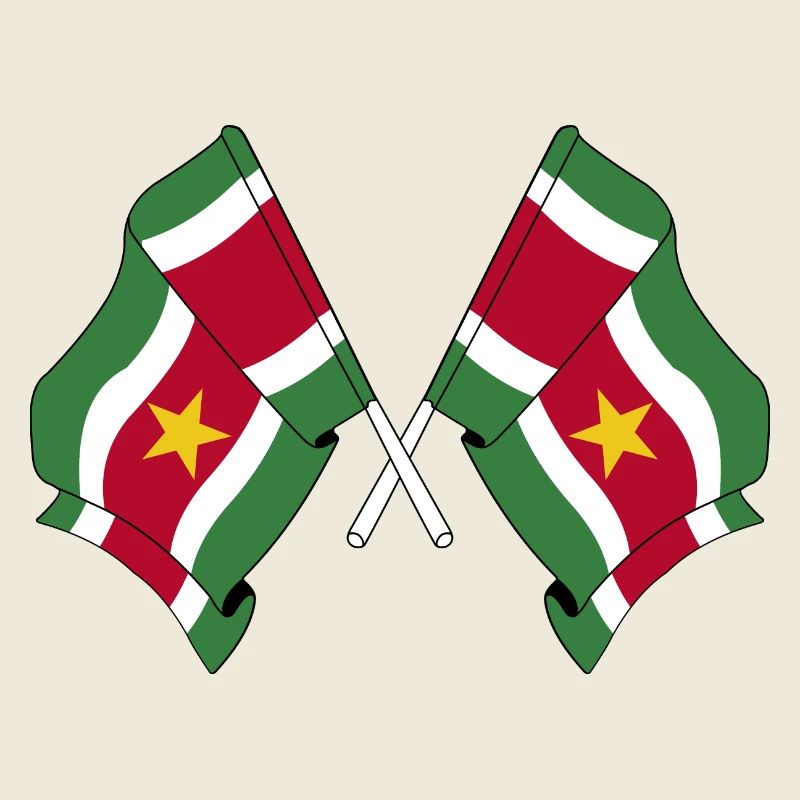 Deux drapeaux croisés du Suriname