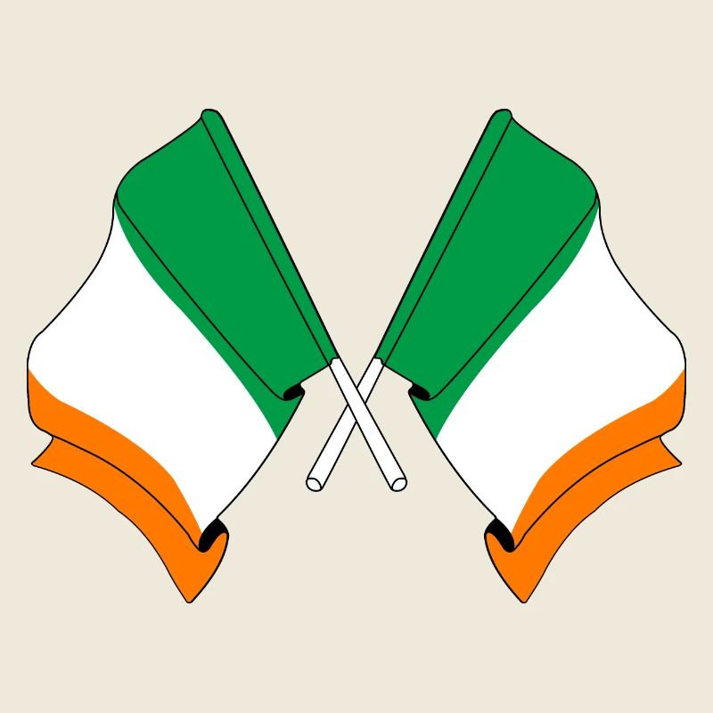 Zwei gekreuzte Flaggen Irlands