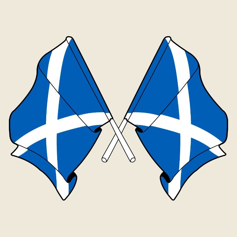 Two flags crossed of Scotland