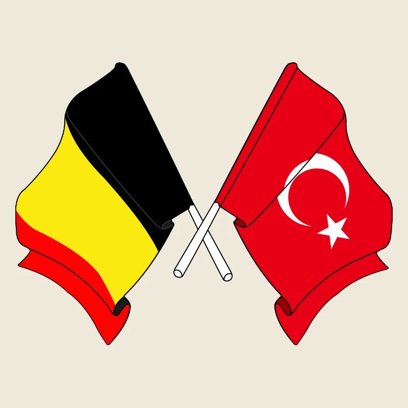 Flag Belgium, flag Turkey