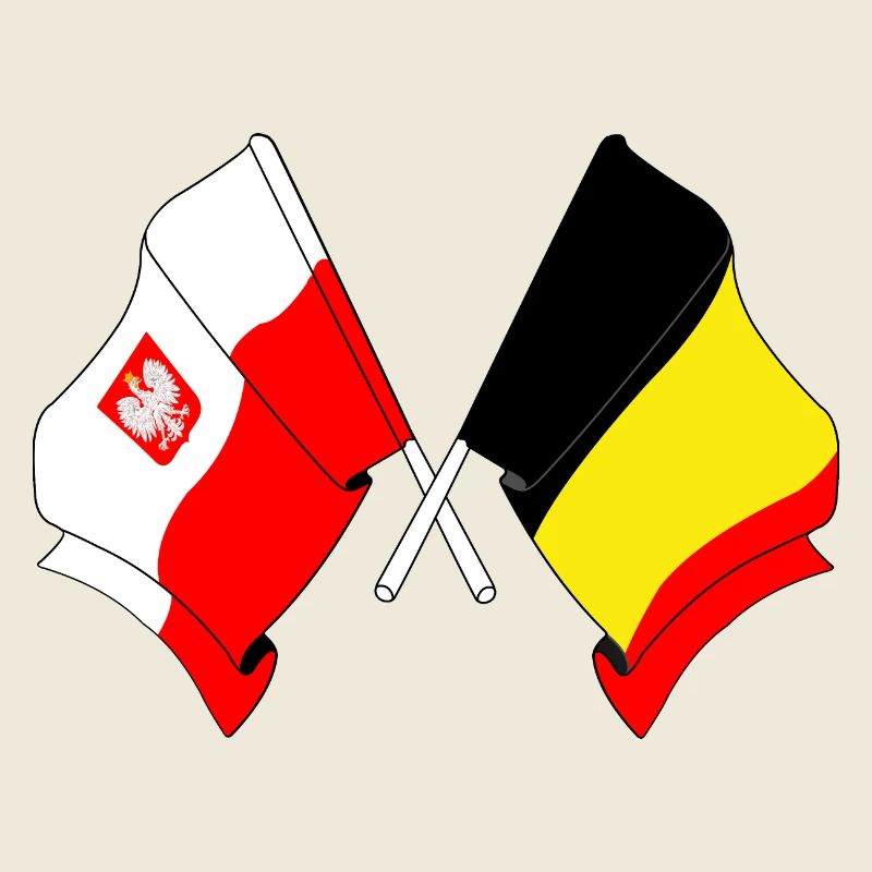 Flag Poland, flag Belgium
