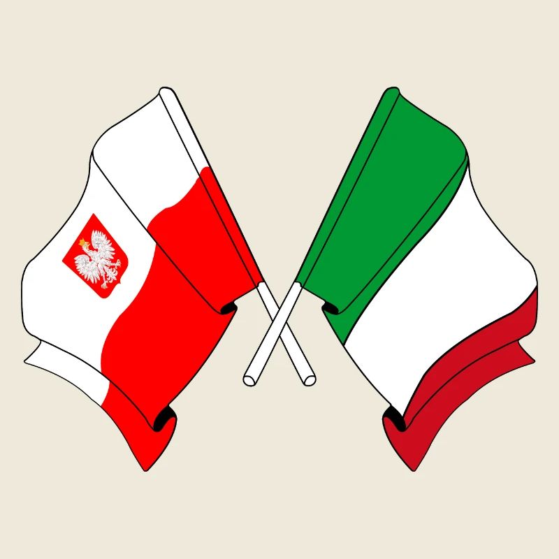 Drapeau de la Pologne, drapeau de l’Italie