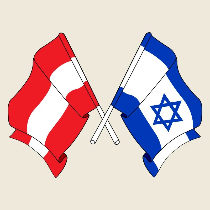 Flag Austria, flag Israel